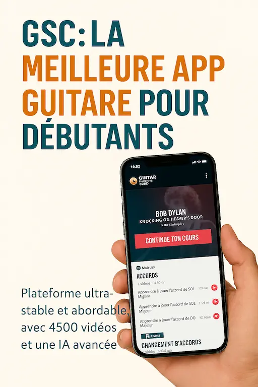 Interface fluide de Guitar Social Club pour apprendre la guitare en ligne