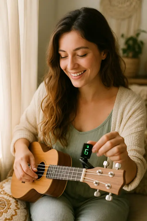 Accordage ukulélé GCEA avec accordeur guitare en ligne