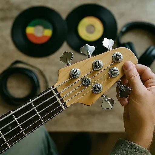 Accorder une basse 5 cordes BEADG avec accordeur en ligne - méthode express