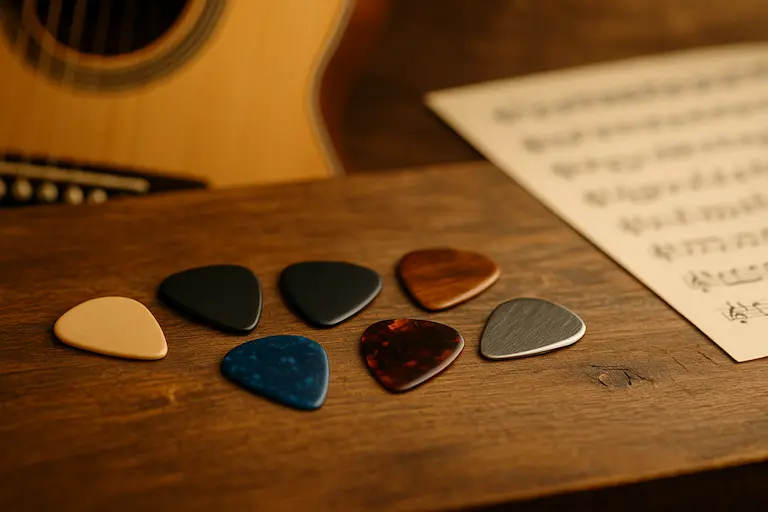 Sélection de médiators pour guitare acoustique
