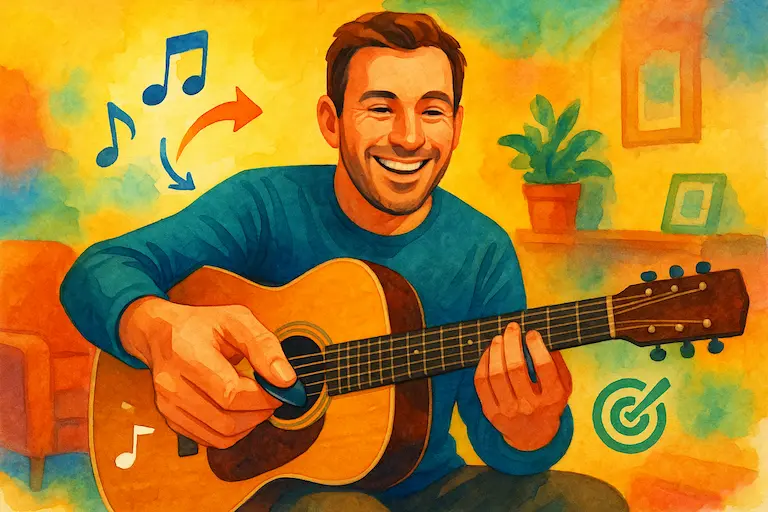 Vidéo apprenant à tenir un médiator guitare