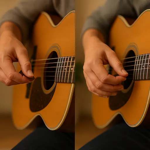 Technique main droite guitare avec médiator