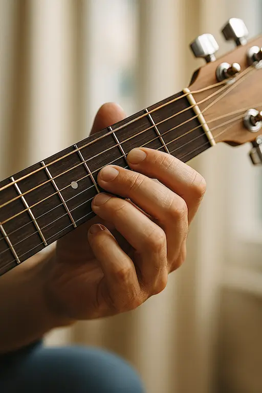 Position des doigts pour accords fluides à la guitare