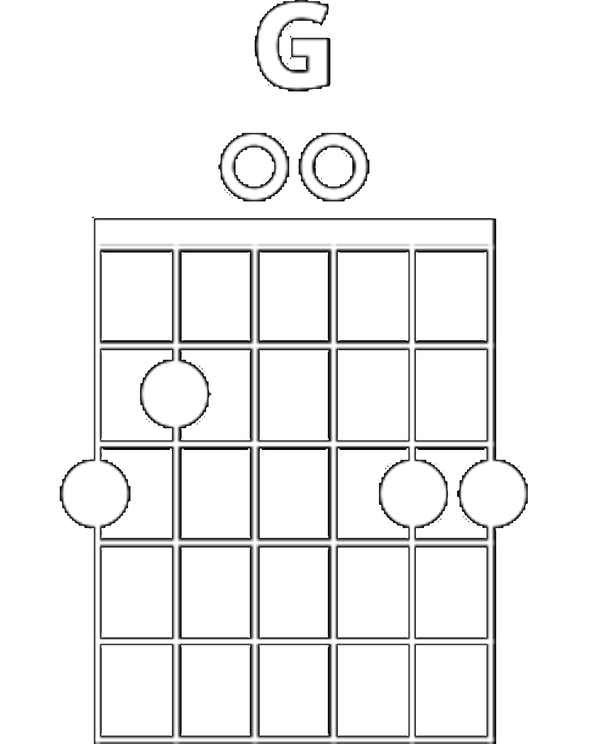 Diagramme de l’accord Sol majeur (G) pour Free Fallin' guitare
