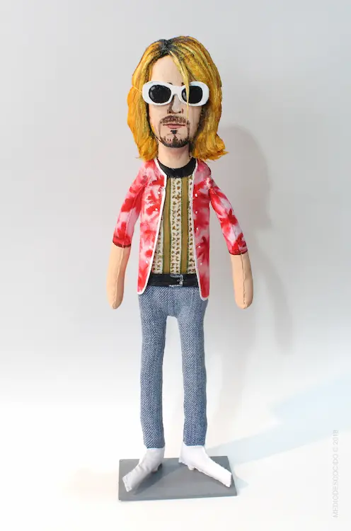 Figurine de Kurt Cobain pour Polly de Nirvana à la guitare