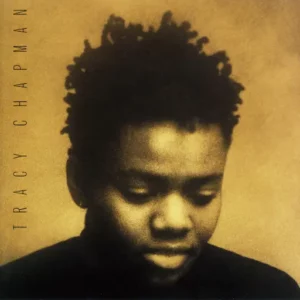 Portrait de Tracy Chapman sur la pochette de son premier album éponyme, ambiance sépia