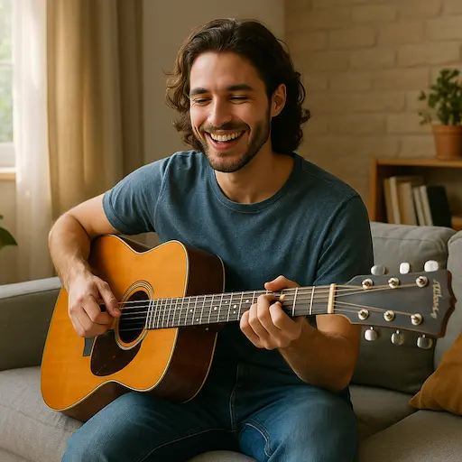 Débutant progressant rapidement à la guitare