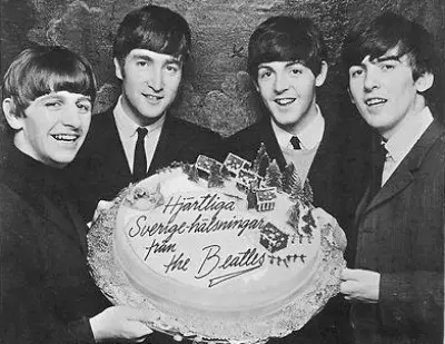 Portrait des Beatles en studio