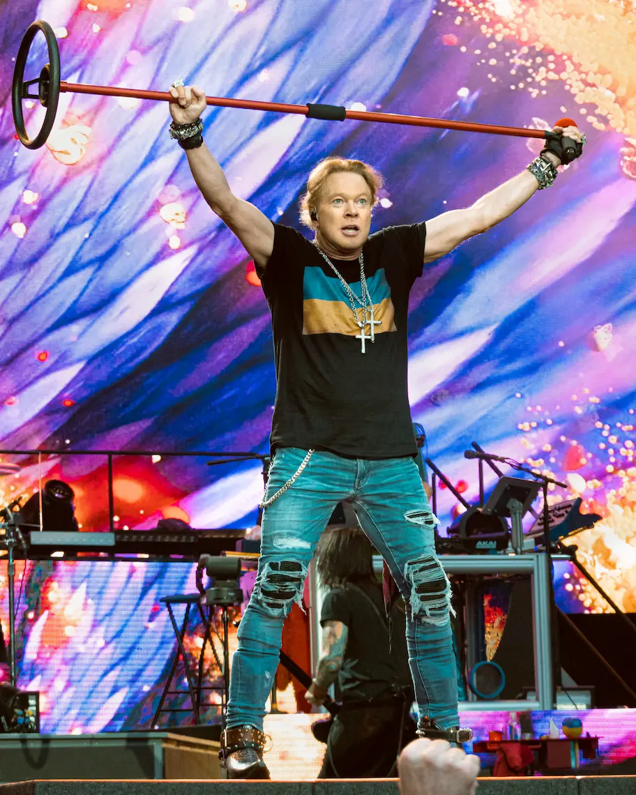 Axl Rose chantant Sweet Child O’ Mine