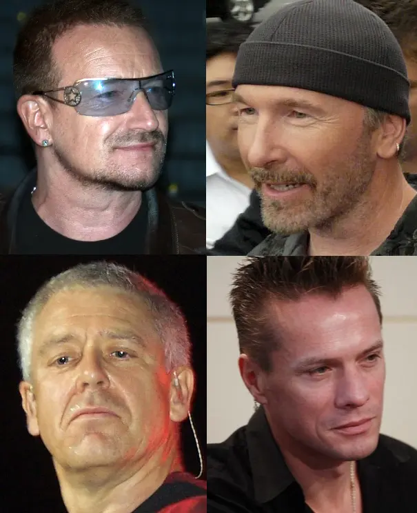 Portrait des quatre membres de U2