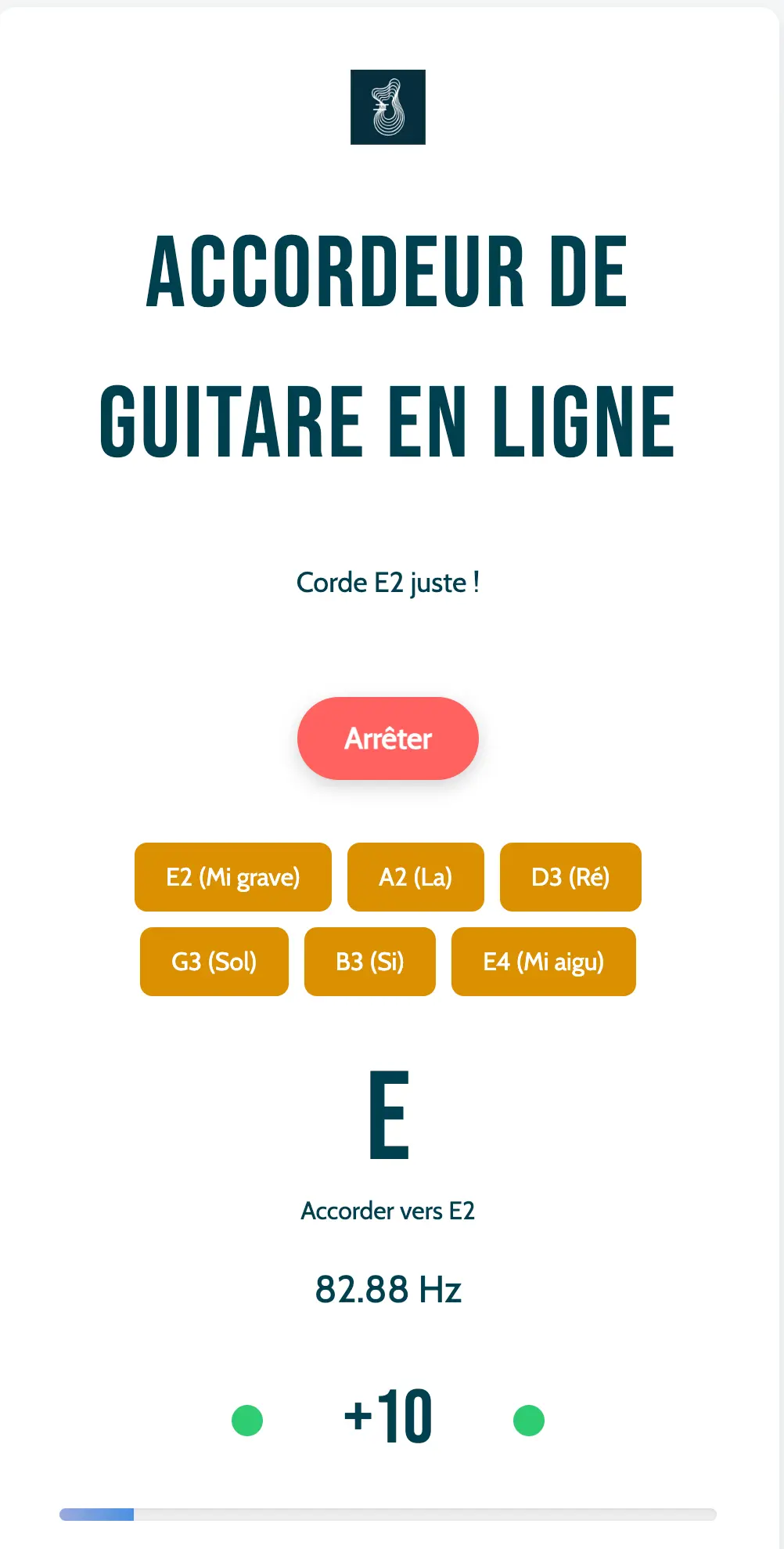 Accordeur guitare en ligne parmi les outils en ligne pour guitariste