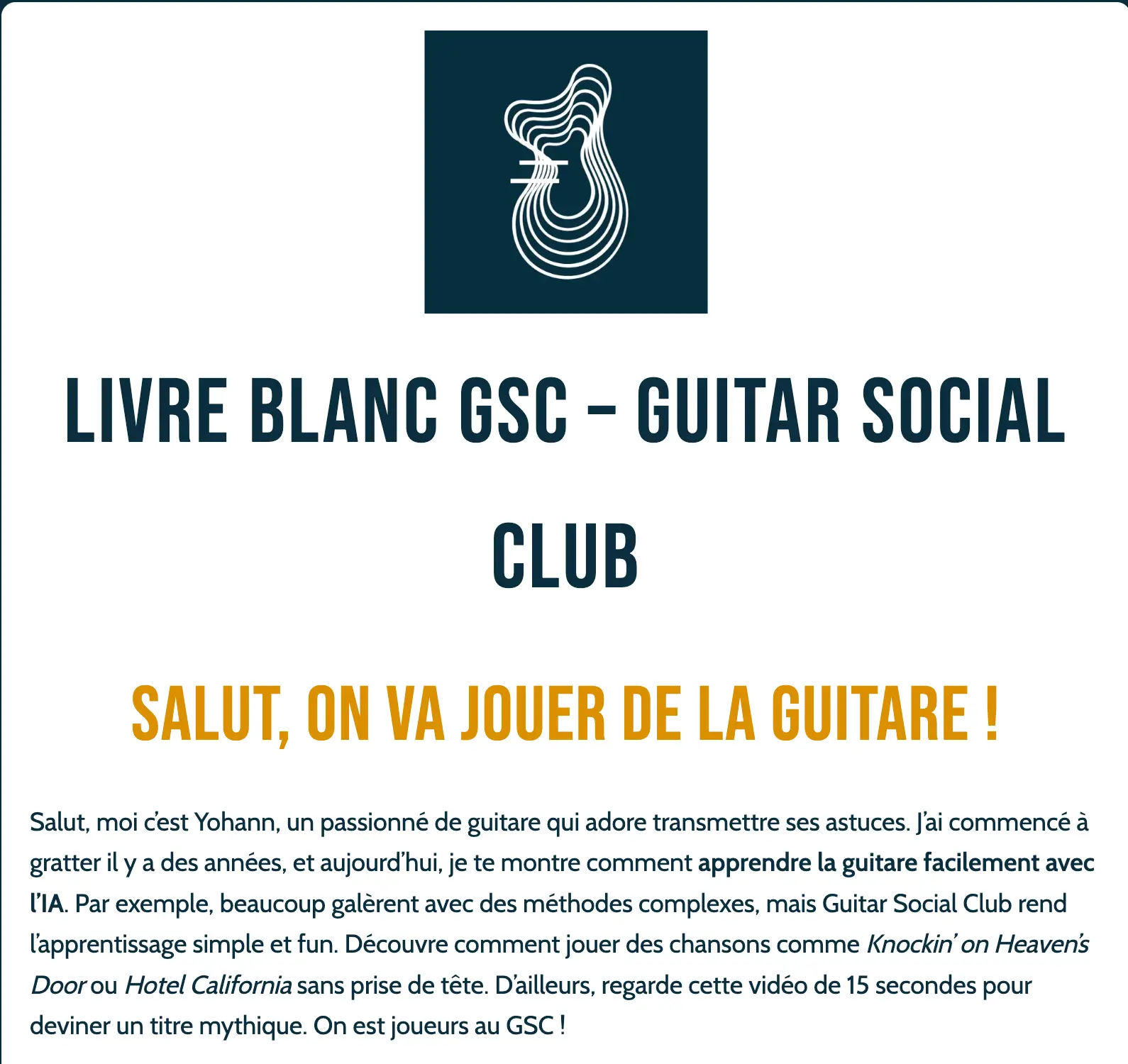 Livre blanc apprendre la guitare guide pratique gratuit