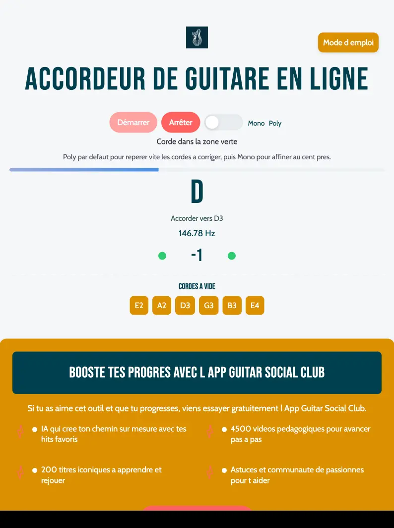 Basculer entre accordeur mono et poly pour peaufiner l’accordage
