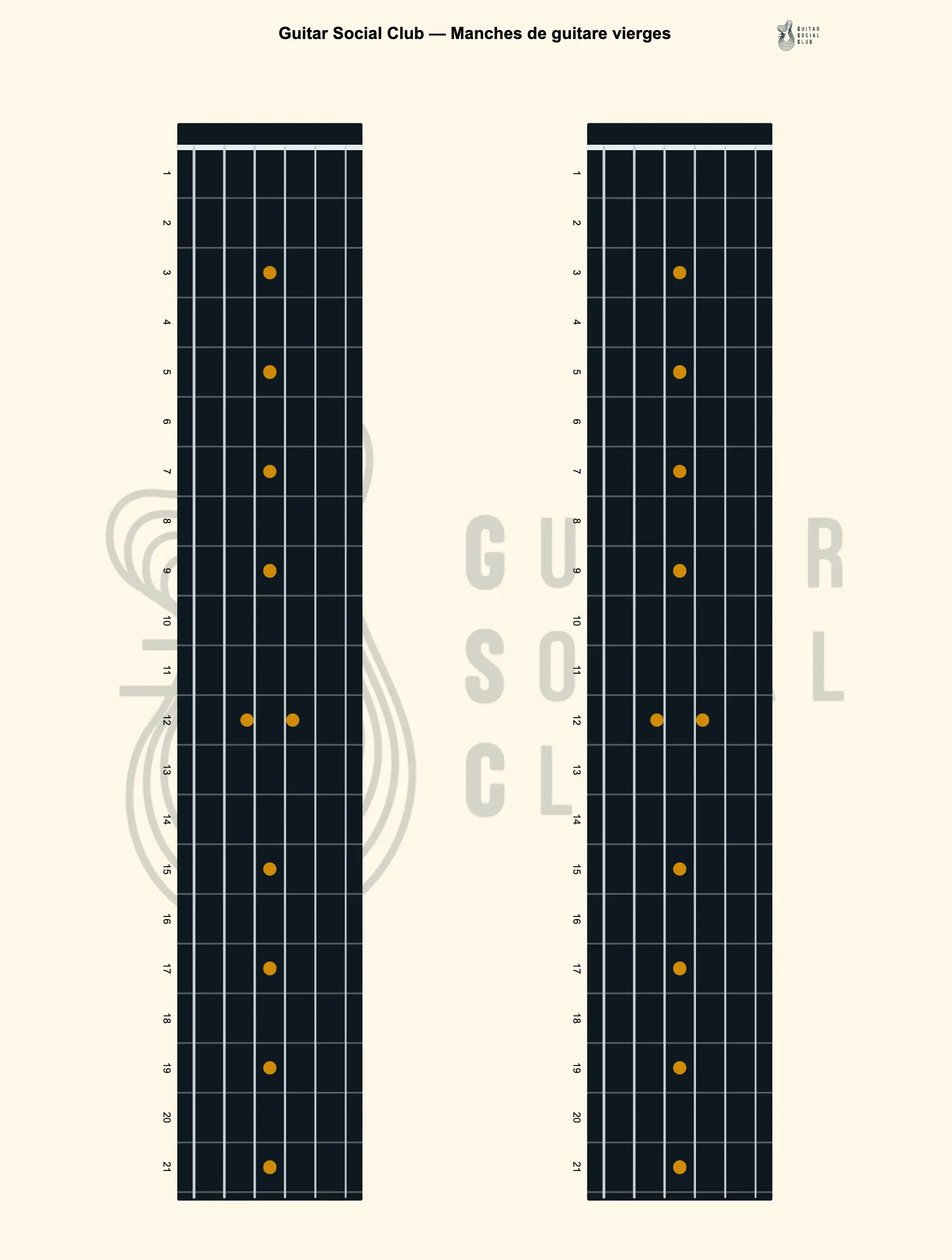 Manche de guitare vierge style bois 6 cordes 24 frettes