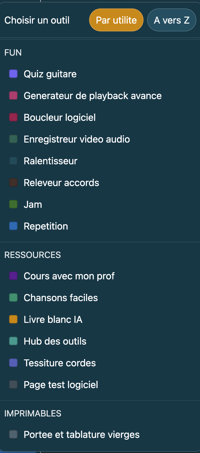 Menu du planner — aperçu 3