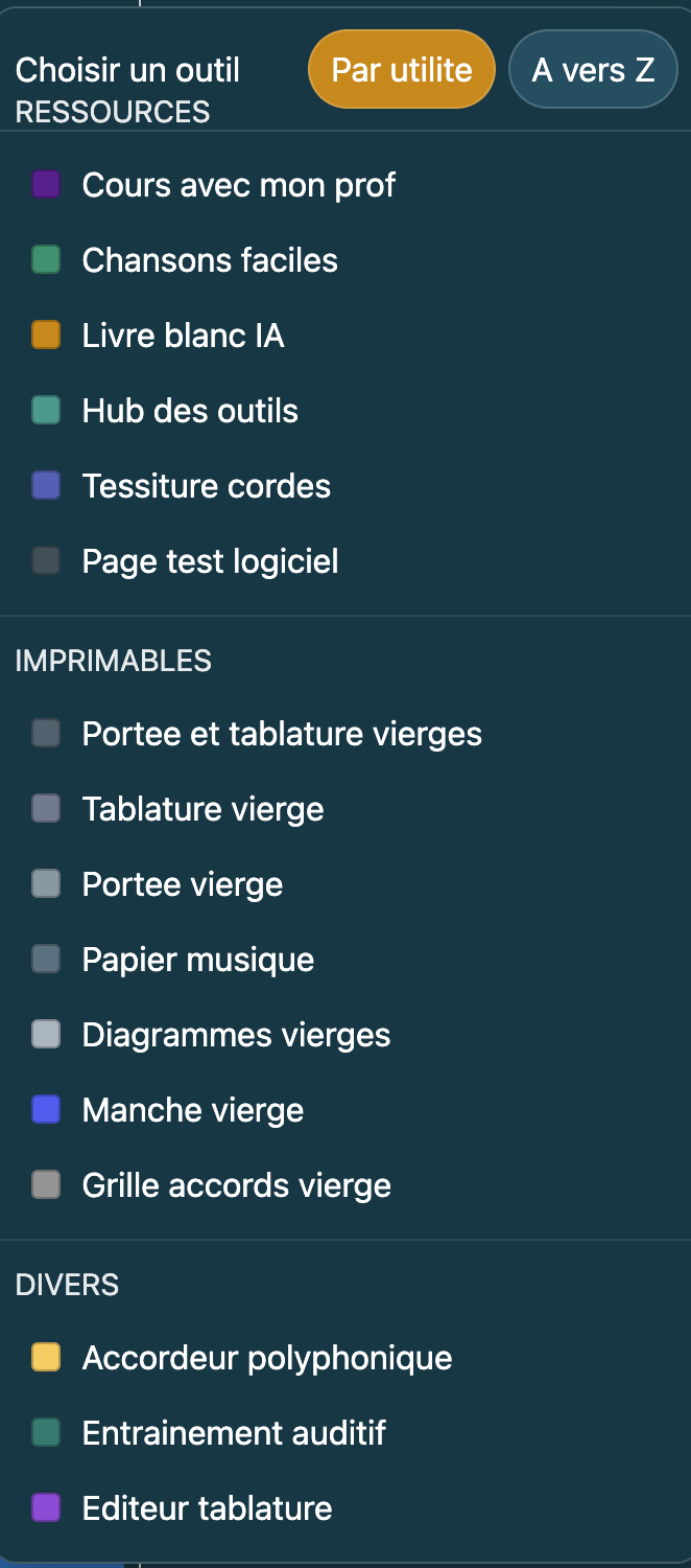 Menu du planner — aperçu 4