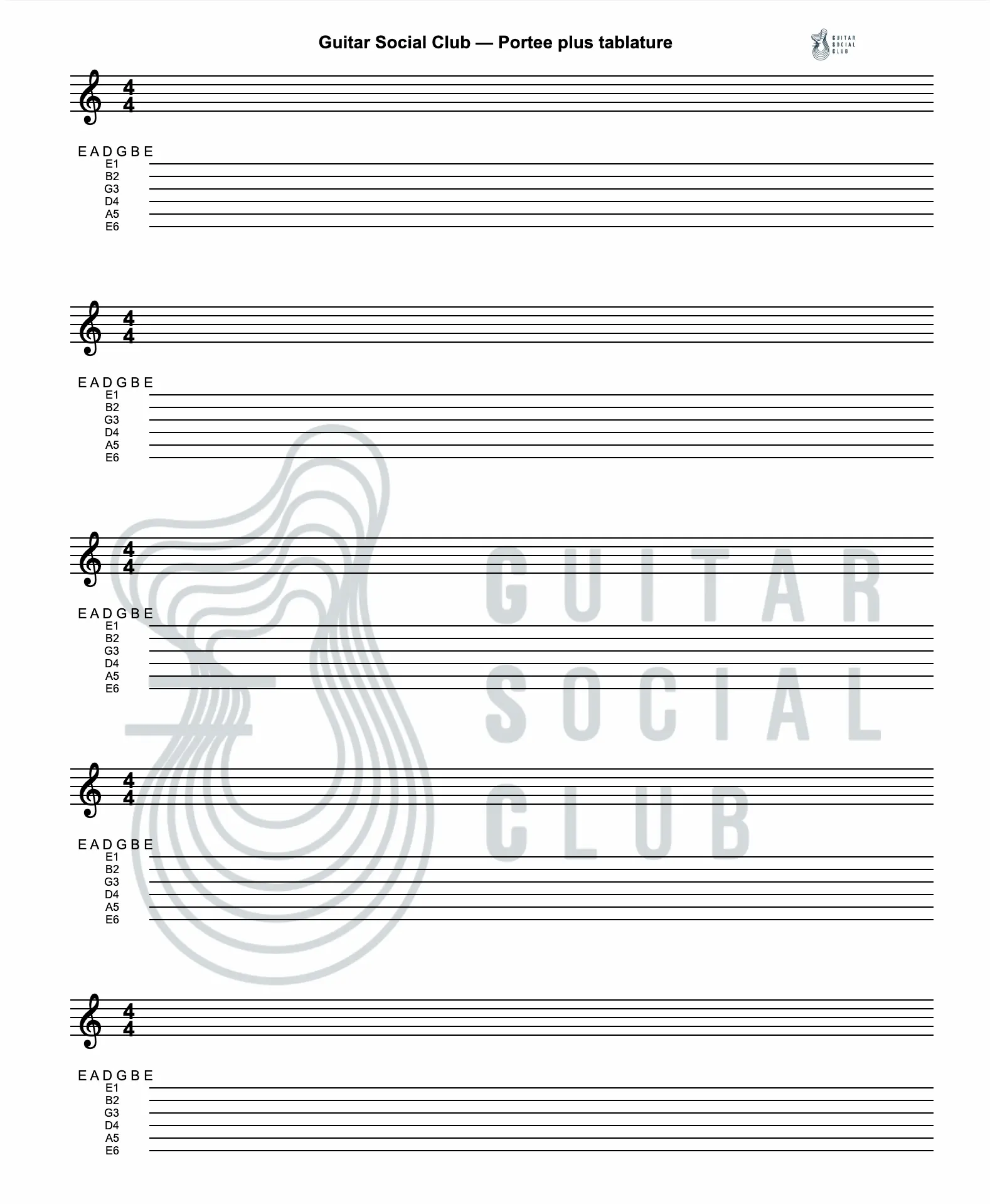 Évolution du papier musique vierge et de la tablature