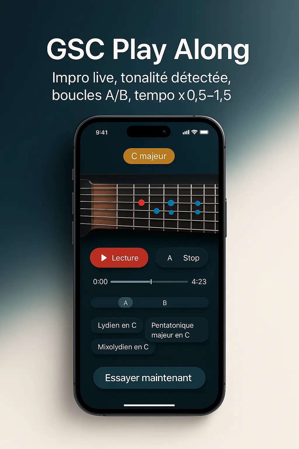 Backing tracks guitare en ligne — accompagner sa pratique