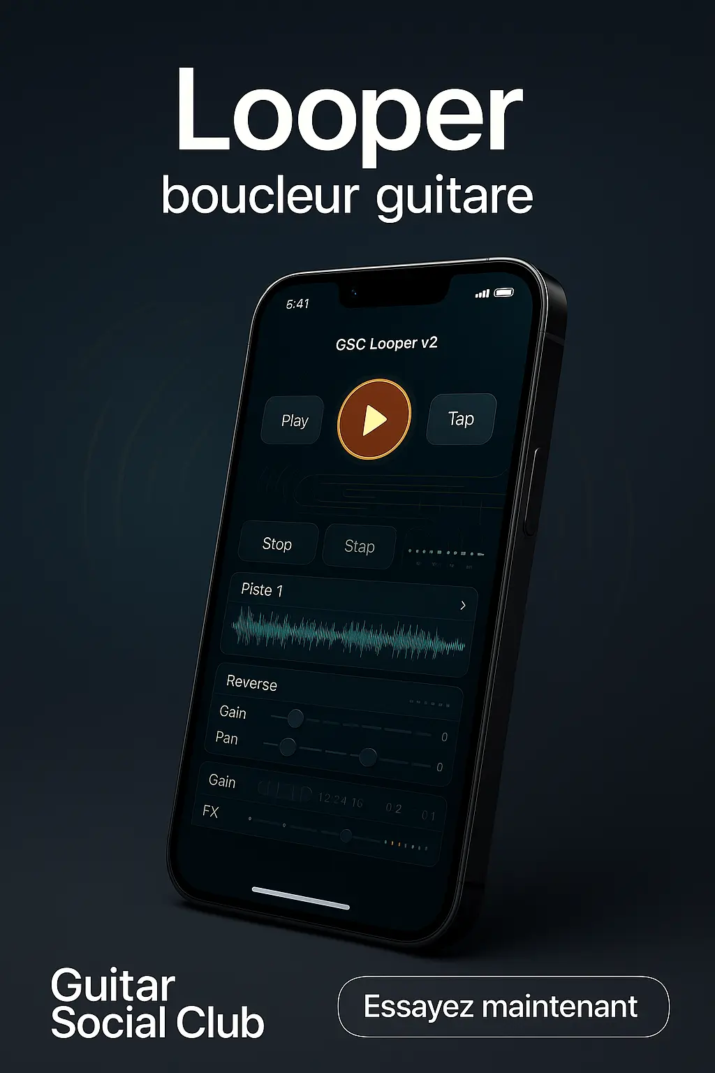 Boucleur guitare simple pour enregistrer des couches et pratiquer