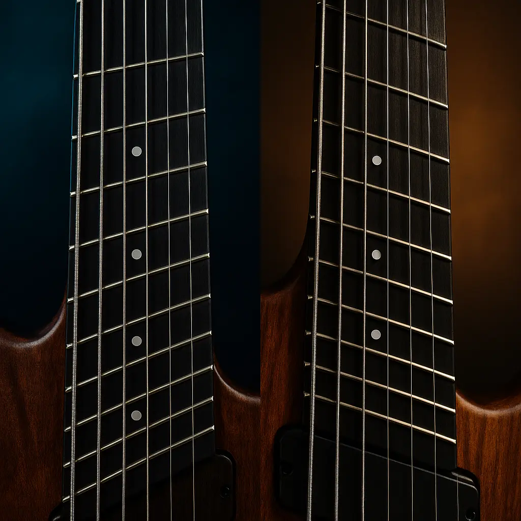 Guitare 7 cordes moderne : accordages BEADGBE et Drop A pour riffs metal propres