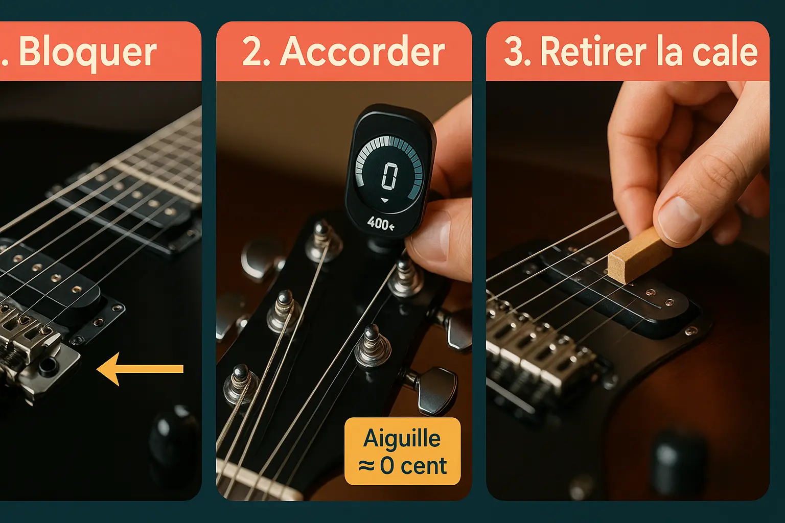 Équilibrage des ressorts d’un Floyd Rose dans la cavité arrière