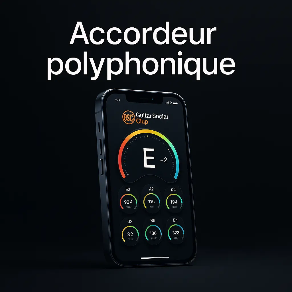 Accordeur polyphonique guitare en ligne — contrôle multi-cordes en un strum