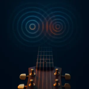 Deux sources proches créant des ondes concentriques dont l’interférence montre visuellement des battements