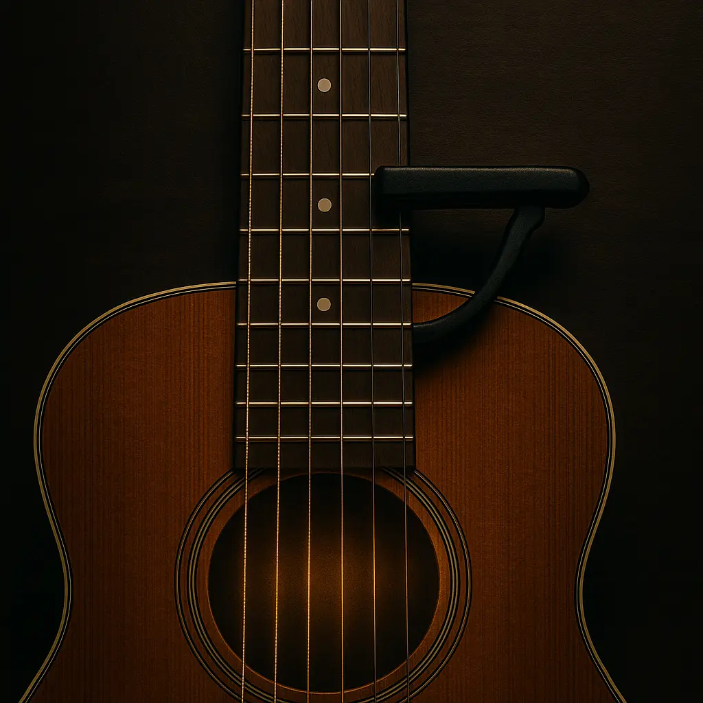 Capodastre partiel bloquant trois cordes pour un capo partiel open tuning hybride