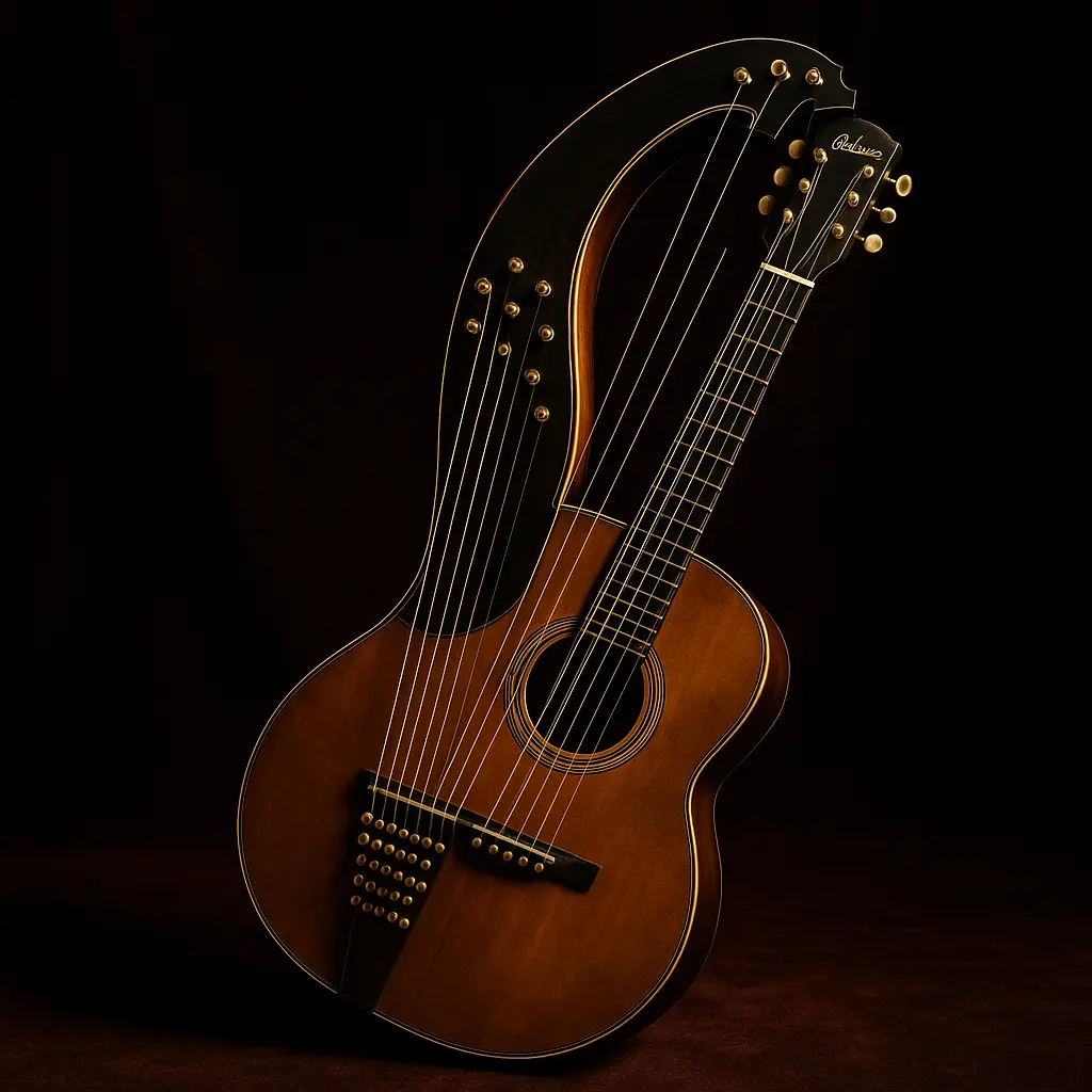 Guitare-harpe Gibson vintage avec cordes résonantes