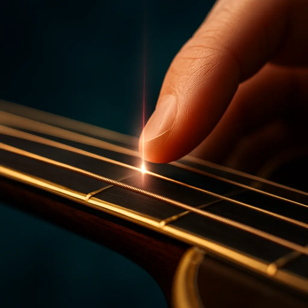 Visualiser les cents et les battements entre deux notes proches sur une guitare