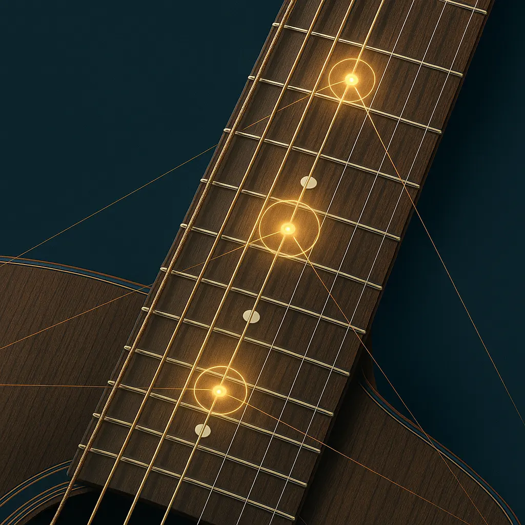 Géométrie des frettes en tempérament égal : ratio constant frette après frette