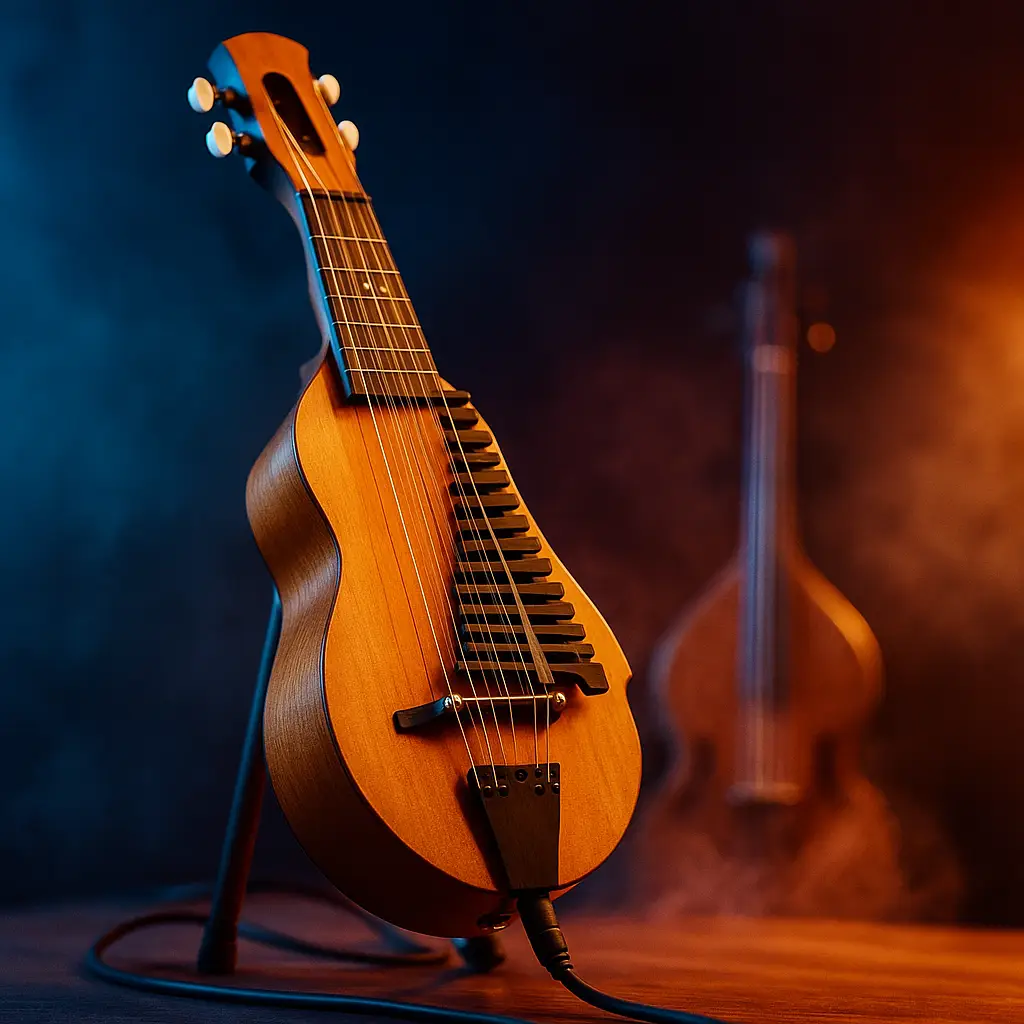 Chevalet de nyckelharpa : trajectoires des cordes et passage des sympathiques