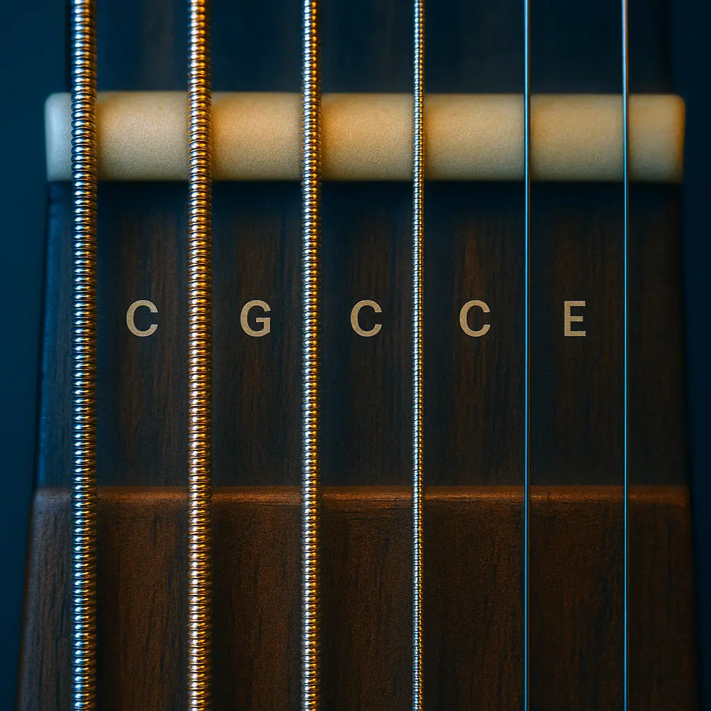 Manche : Open C détaillé — C, G, C, G, C, E