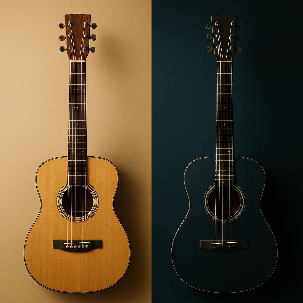 Comparatif Open D vs Open Dm sur le manche de guitare