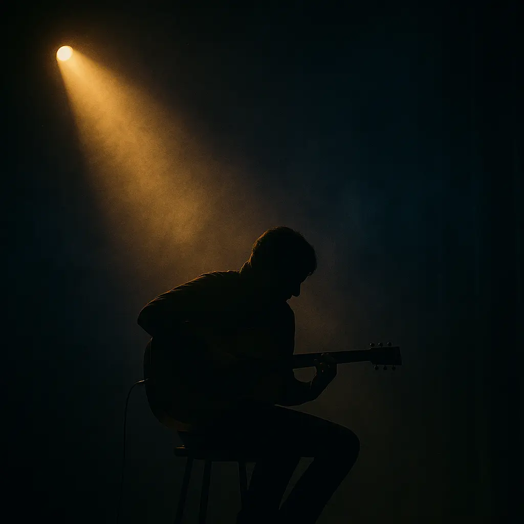 Ambiance cinématique en Open Dm sur guitare folk