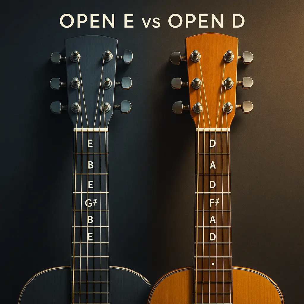 Open E vs Open D : comparaison des notes et de la tension