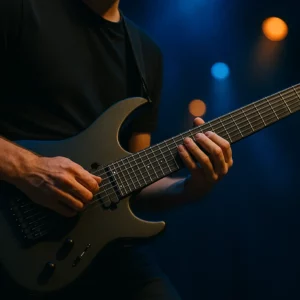 Un guitariste jazz fusion accordé en quarte