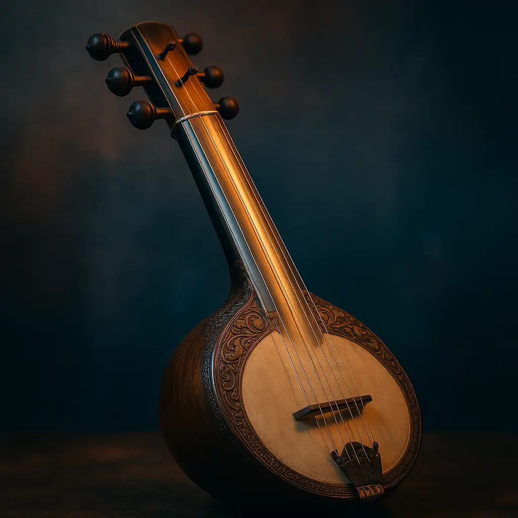 Sarod traditionnel : accordage, cordes métalliques et manche sans frettes