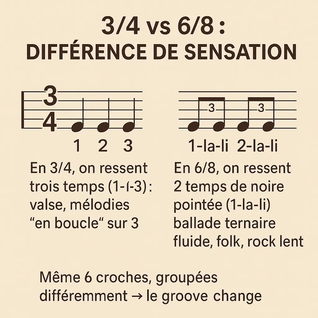 Subdivisions rythmiques : binaire, pointée et triolet