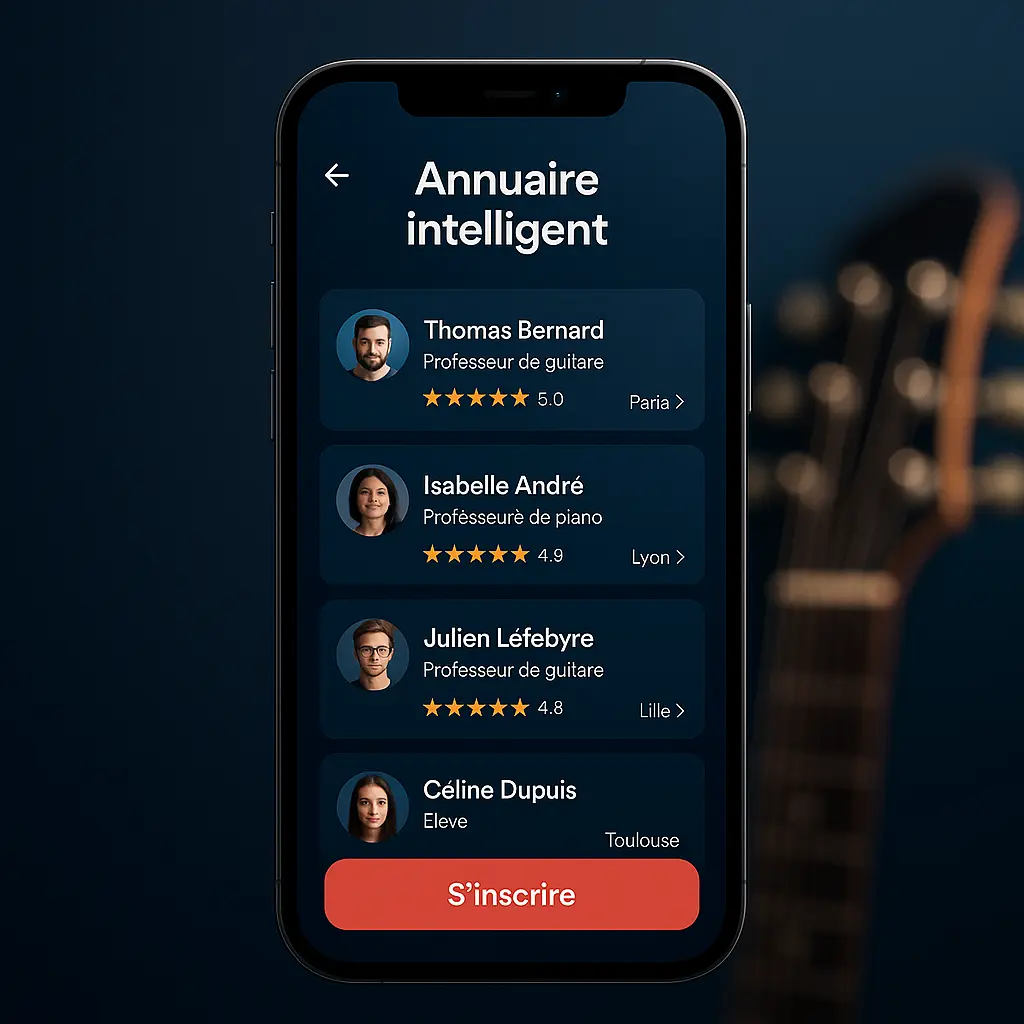 Annuaire interactif des professeurs de guitare – Guitar Social Club