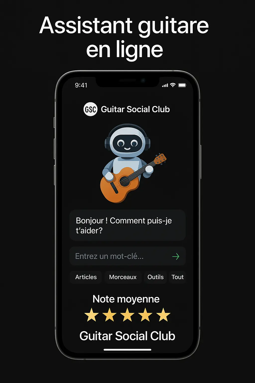 Assistant guitare en ligne AI bot