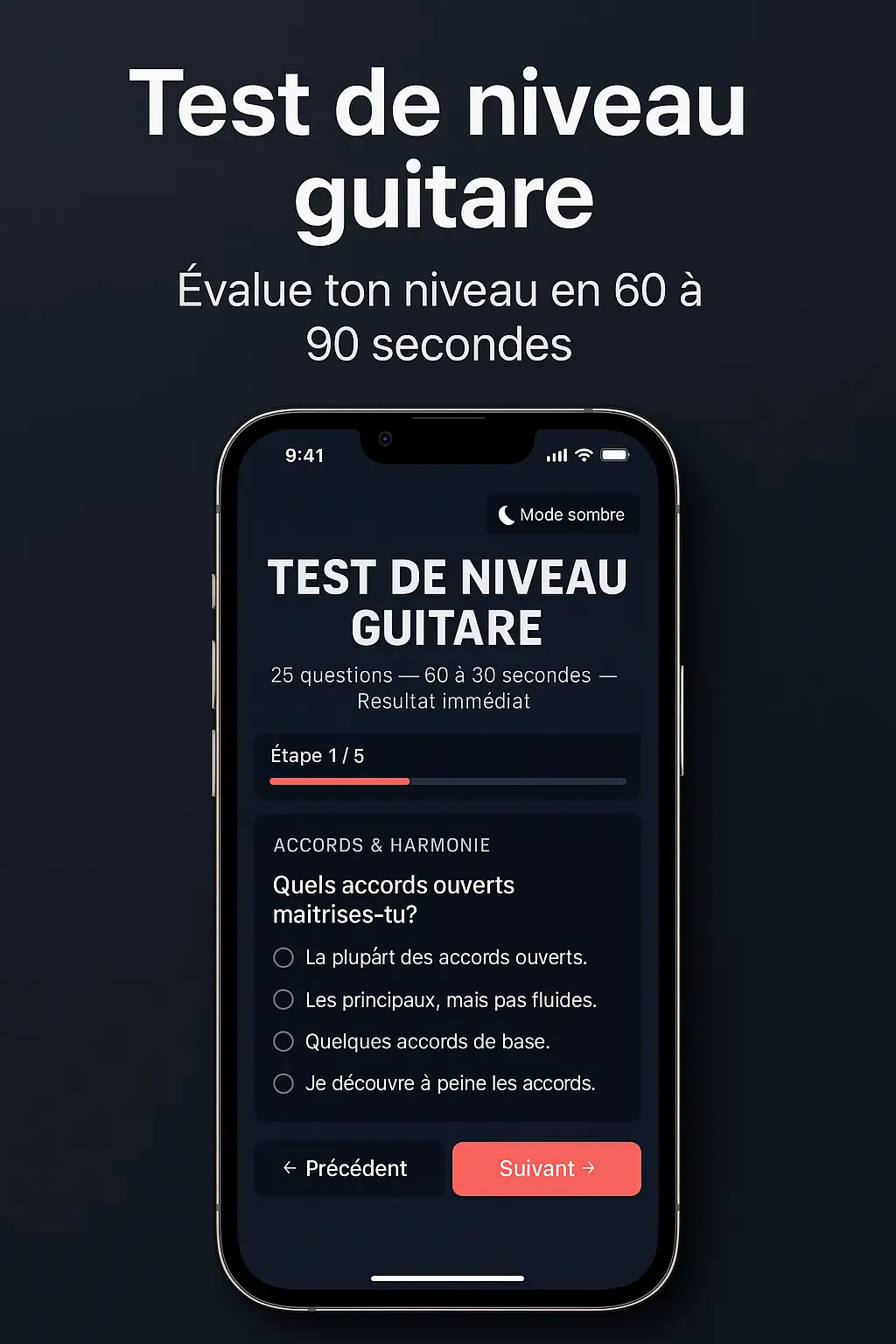 Test de niveau guitare en ligne